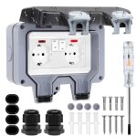 Kyaoayo - pr exterieure etanche ip66 double pr de courant et volet de protection multipr electrique murale ...