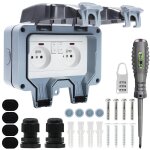 Kyaoayo - pr exterieure etanche ip66 double pr de courant et volet de protection multipr electrique murale ...
