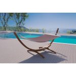 Lagoa chocolat : hamac bois sur support 3, 15 m - 1 personne - toile poly - coton Lagoa chocolat : hamac bois sur support 3, 15 m - 1 personne - toile poly - coton