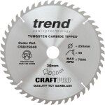 Lame de scie circulaire bois et pl�tre trend 250x30 / 25, 4 / 20 / 16 48z