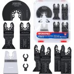 Lame de scie oscillante workpro, 10 pi�ces coffret des accessoires d'outil multifonction oscillant, lame ...