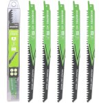 Lame de scie sabre 5 pieces workpro, accessoires de scie sabre pour bois huimide, coupe rapide 230 mm ...
