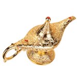 Lampe d'aladdin rtro en alliage de zinc, pot a huile de th de souhait, cadeau artisanal, dcoration ...