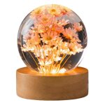 Lampe boule de cristal a motif de pissenlit en verre, cadeau pour femme, maman et enfant, nouvelle collection ...