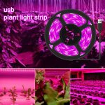 Lampe horticole de croissance led usb 5v, 1 - 3 m�tres, spectre complet, eclairage pour serre / chambre ...