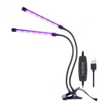 Lampe led pour plantes / eclairage de plantes avec 2 bras flexibles