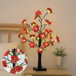 Lampe led simulant un arbre, couleur cam�lia, veilleuse de chevet