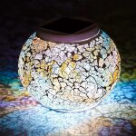 Lampes led solaires de jardin en mosaïque de verre à changement de couleur, rechargeables et étanches ... Lampes led solaires de jardin en mosaïque de verre à changement de couleur, rechargeables et étanches ...