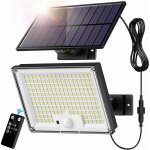 Lampe murale d'exterieur a 172 led 300 w avec detecteur de mouvement et fonction de charge intelligente, ...