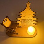 Lampe de nuit portable sculpte en bois pour dcoration de nol, luminaire dcoratif d'intrieur, idal ...