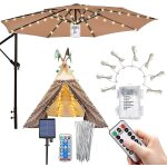 Lampes de parasol etanches a 104 led avec 8 modes, télécommande et luminosité réglable pour une décoration ... Lampes de parasol etanches a 104 led avec 8 modes, télécommande et luminosité réglable pour une décoration ...