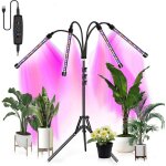 Lampe pliable pour plantes inf avec pied r�glable et minuterie le noir