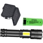 Lampe de poche usb rechargeable avec zoom lampe torche pour camping randonne et activits extrieures ...