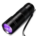 Lampe de poche uv avec 12 led 395 nm noir