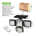 Lampe solaire d'extérieur avec 3 modes d'éclairage, détecteur de mouvement, imperméable, eclairage de ... Lampe solaire d'extérieur avec 3 modes d'éclairage, détecteur de mouvement, imperméable, eclairage de ...