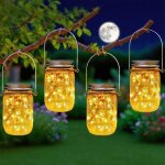 Lampe solaire exterieur, lot de 4 lanternes solaires de jardin 20 led en verre etanche pour l'extrieur ...