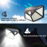 Lampe solaire exterieur detecteur de mouvement lumiere projecteur led eclairage mural d'ext�rieur spot ...