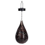 Lampe solaire suspendue en métal et fer bronze, motif creux, extérieur, pelouse, cour, lustre solaire ... Lampe solaire suspendue en métal et fer bronze, motif creux, extérieur, pelouse, cour, lustre solaire ...