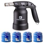 Lampe  souder  gaz professionnelle utilisation 360 chalumeau gaz allumage piezo 4 cartouches gaz perables ...