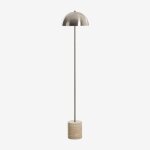 Lampe sur pied led pour ext�rieur en acier inoxydable et pierre naturelle nicolas