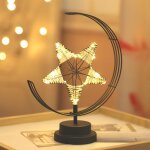 Lampe de table led en forme d'toile, faite a la main, en fer forg tiss, luminaire dcoratif d'intrieur, ...