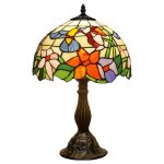 Lampe lampe en vitrail style oiseau lampe de table de chevet lampe de lecture de bureau 12x12x18 pouces ...