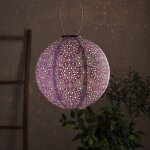 Lampion solaire violet en tyvek avec led blanc chaud de diam�tre 20 cm pour ext�rieur