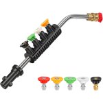 Lance d'extension pour nettoyeur haute pression avec 5 buses de rechange, embout de nettoyage �� 30� ...