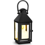 Lanterne en métal noir - 22 cm - pour extérieur, jardin, extérieur - résistante aux intempéries - rétro ... Lanterne en métal noir - 22 cm - pour extérieur, jardin, extérieur - résistante aux intempéries - rétro ...