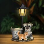Lanterne solaire d'extérieur pour chien et chat, ornements de jardin en résine avec lampadaire solaire ... Lanterne solaire d'extérieur pour chien et chat, ornements de jardin en résine avec lampadaire solaire ...