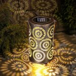Lanterne solaire d'extérieur pour jardin, lanterne creuse portable et créative, décorative Lanterne solaire d'extérieur pour jardin, lanterne creuse portable et créative, décorative