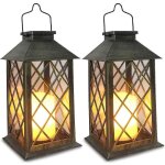 Lanterne solaire, lanternes suspendues de jardin, lot de 2, bougies led tanches sans flamme pour table, ...