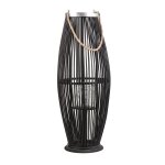 Lanterne tahiti bois 72 cm noir