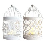Lanternes vintage en mtal pour cage a oiseaux, yo - 2 pices, porte - bougie dcoratif, centres de table ...