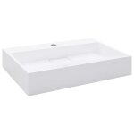 Lavabo 60x38x11 cm fonte minrale / marbre blanc