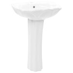 Lavabo autoportant avec socle en céramique blanc 58x51x20 cm Lavabo autoportant avec socle en céramique blanc 58x51x20 cm