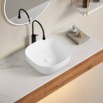 Lavabo carr en cramique blanche de 42cm  poser