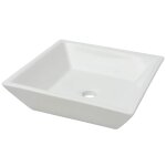 Lavabo avec glaze anti - tache brillante & trou de drain carr cramique blanc 41, 5x41, 5x12 cm