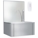 Lavabo de lavage avec robinet et distributeur de savon inox