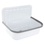 Lavabo salle de bain 50 cm - vasque salle de bain acier avec rebord - lave main murale garage buanderie ...