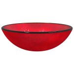 Lavabo verre tremp 42x14 cm rouge