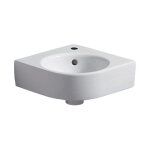 Lave - mains d'angle geberit renova compact: b=45cm, t=39. 5cm, trou de robinetterie=au centre, trop ...