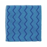 Lavette microfibre - bandes de frottage zig - zag - bleu - hygen rubbermaid