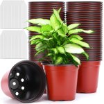 Lbgwp60 - 100 pieces pot semis Ø 10cm, pot de fleur plastique avec 100 etiquettes, pot plastique plante, ...