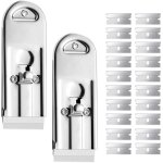 Lbgwp60 - 2 pices grattoir vitre avec 20 lames, facile a util r, grattoir plaque vitrocramique, polyvalent, ...