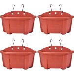 Lbgwp60 - lot de 4 pots de fleurs muraux en plastique de style rtro - 25 cm - pour balcon, clture, ...