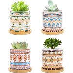 Lbgwp60 - lot de 4 pots de fleurs succulentes en cramique de 7, 5 cm pour plantes grasses et cactus ...