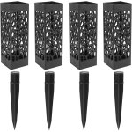 Lbgwp60 - lot de 4 supports de fleurs funraires rectangulaires avec pique, vase commmoratif pour dcoration ...