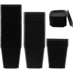 Lbgwp60 - lot de 40 pots de fleurs carrés en plastique, 7 x 5 cm, noir, pour la décoration intérieure ... Lbgwp60 - lot de 40 pots de fleurs carrés en plastique, 7 x 5 cm, noir, pour la décoration intérieure ...