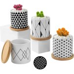 Lbgwp60 - 4pcs pot a succulents en cramique, pots de fleur gomtrie, pot de cactus avec trou de drainage, ...